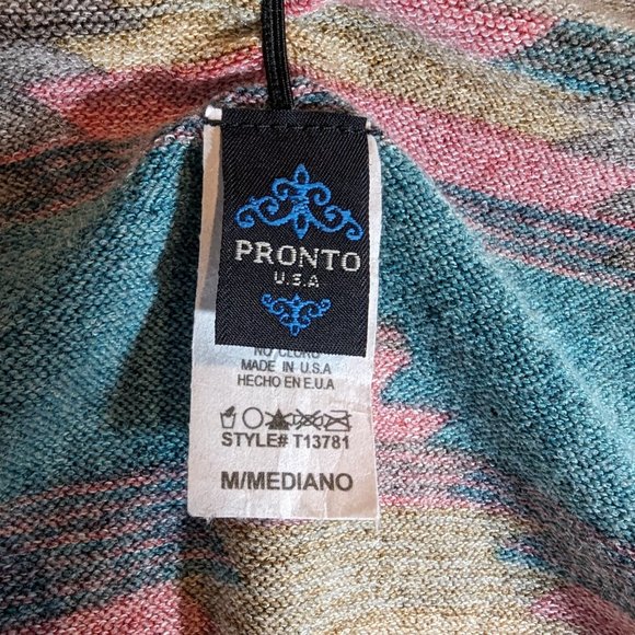 Pronto USA Casual Sleeveless Open Front Vest Tunic Southwestern Aztec Womens M - Picture 6 of 7